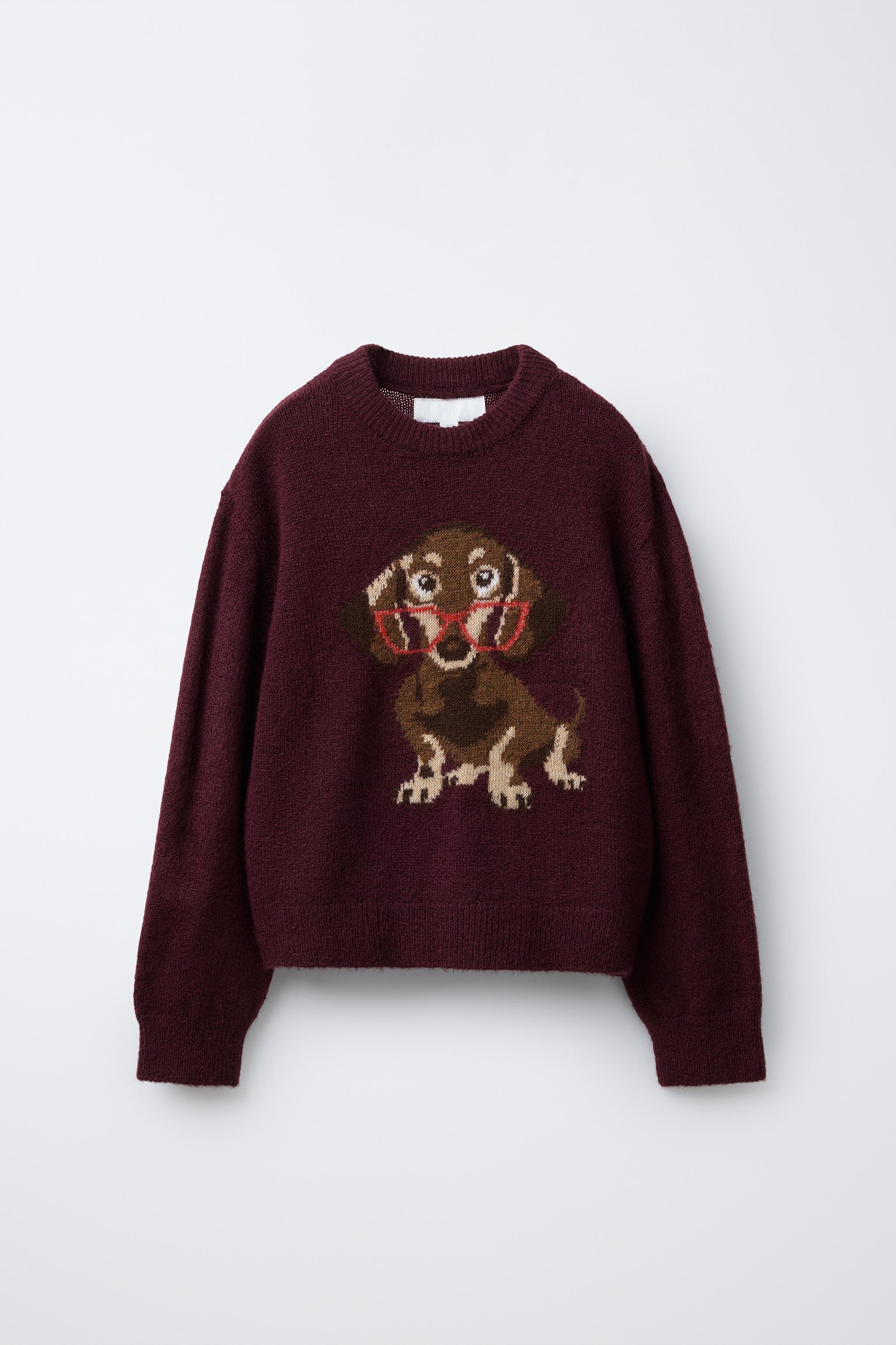 PULL EN MAILLE AVEC CHIEN BRODÉ